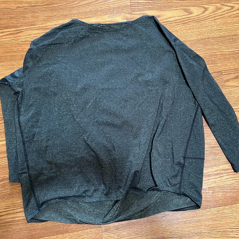 lululemon back in action long sleeve, limited edition sparkly gold and black